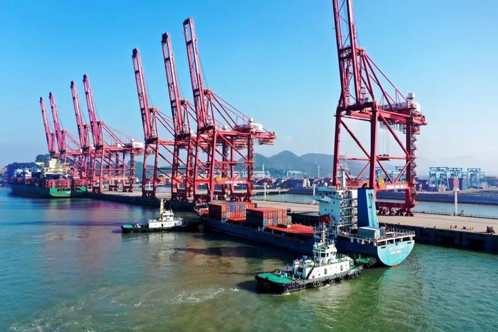 宁波舟山港。杭州海关供图。