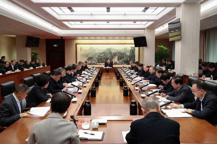 2月25日上午,省委党的建设工作领导小组召开会议,省委书记、省委党的建设工作领导小组组长王浩主持会议并讲话。潮新闻记者 李震宇 摄