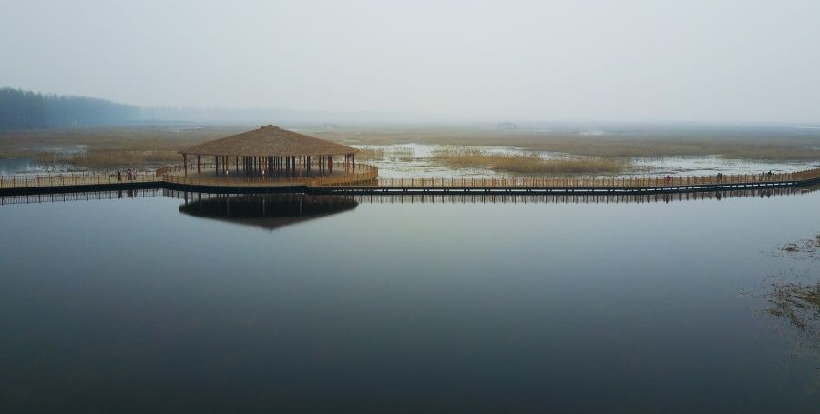 2017年3月22日,在河北省安新县拍摄的白洋淀。新华社记者 王建华 摄